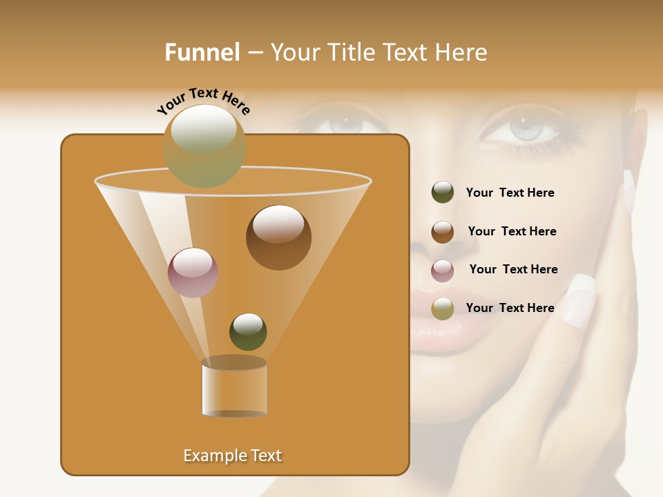 A Beautiful Woman With Blue Eyes And White Nails PowerPoint Template