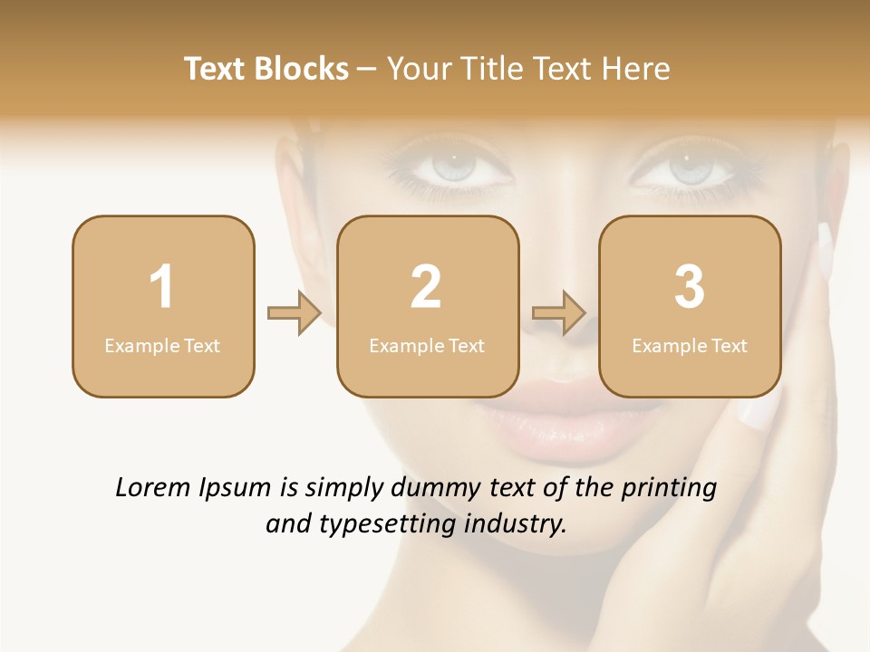 A Beautiful Woman With Blue Eyes And White Nails PowerPoint Template