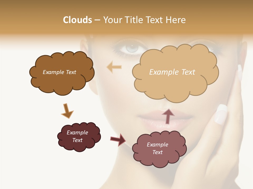 A Beautiful Woman With Blue Eyes And White Nails PowerPoint Template