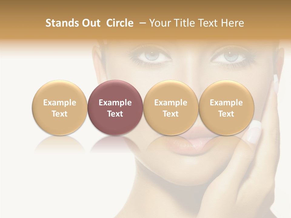 A Beautiful Woman With Blue Eyes And White Nails PowerPoint Template