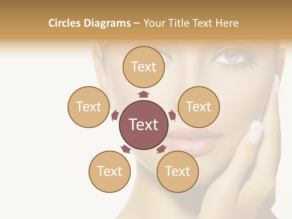 A Beautiful Woman With Blue Eyes And White Nails PowerPoint Template