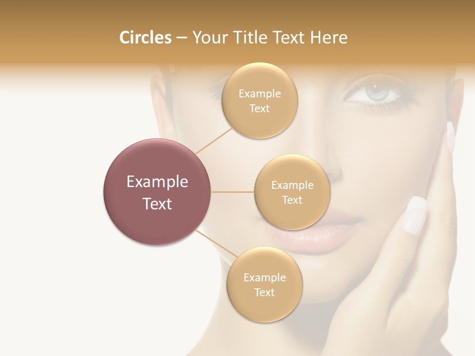 A Beautiful Woman With Blue Eyes And White Nails PowerPoint Template