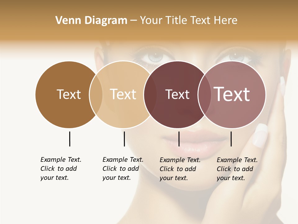 A Beautiful Woman With Blue Eyes And White Nails PowerPoint Template