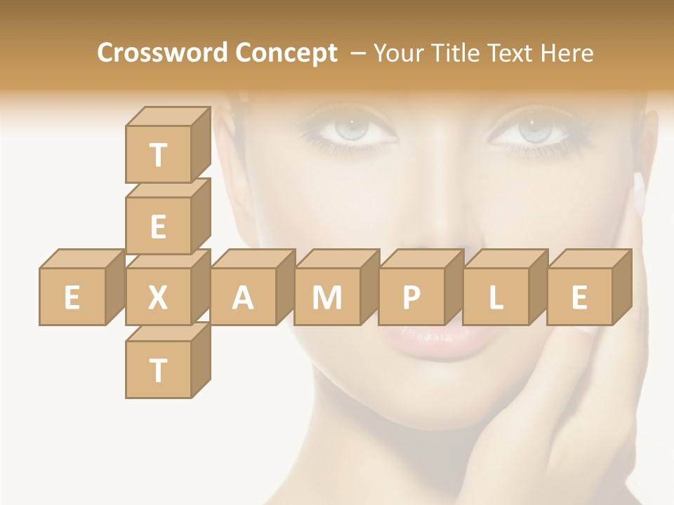 A Beautiful Woman With Blue Eyes And White Nails PowerPoint Template