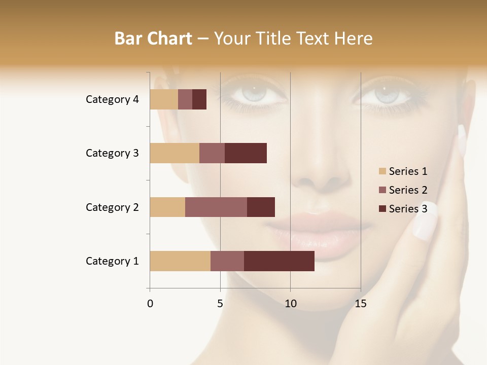 A Beautiful Woman With Blue Eyes And White Nails PowerPoint Template