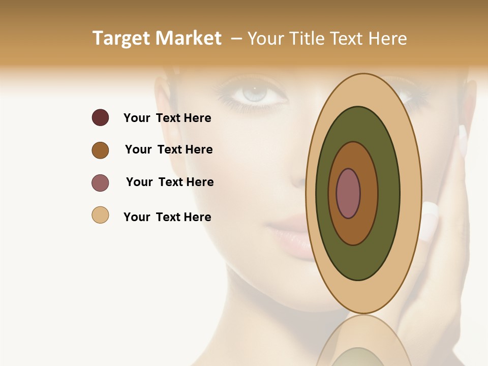 A Beautiful Woman With Blue Eyes And White Nails PowerPoint Template