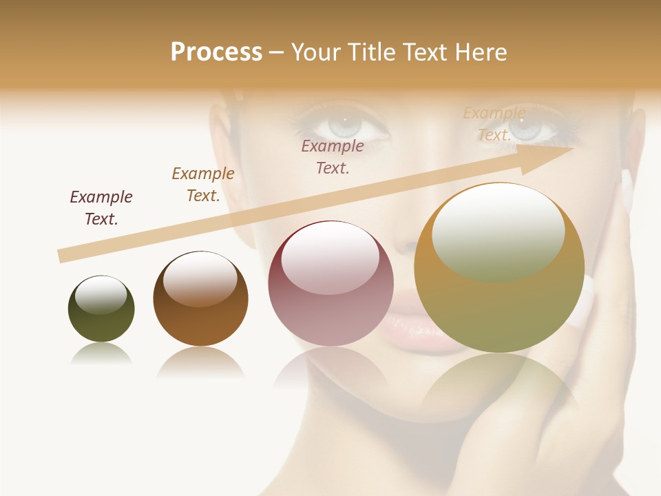 A Beautiful Woman With Blue Eyes And White Nails PowerPoint Template