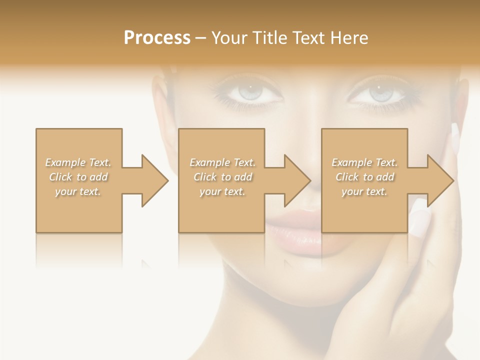 A Beautiful Woman With Blue Eyes And White Nails PowerPoint Template