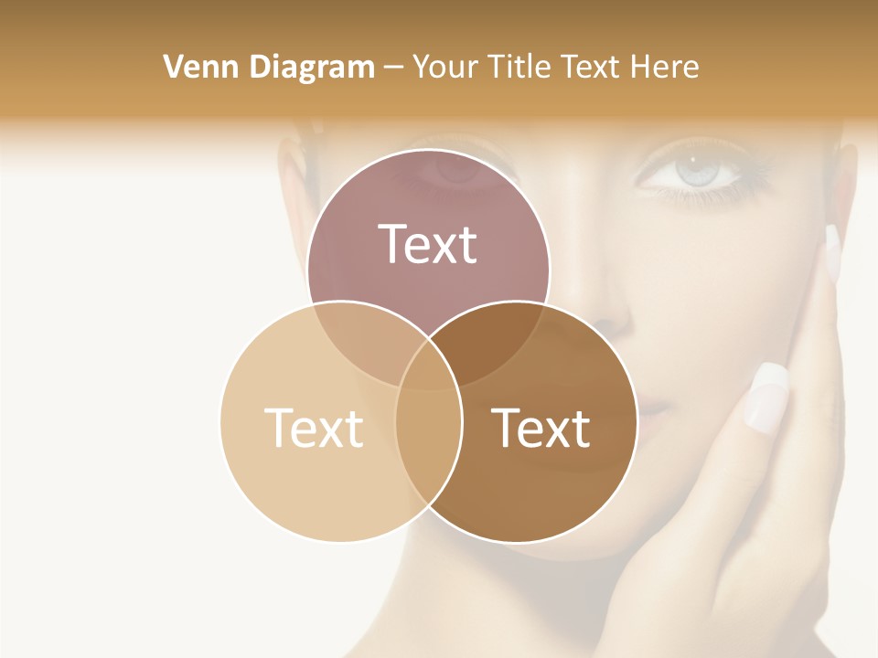 A Beautiful Woman With Blue Eyes And White Nails PowerPoint Template