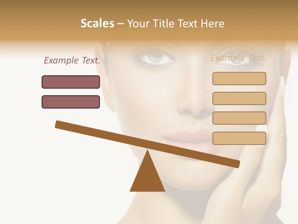 A Beautiful Woman With Blue Eyes And White Nails PowerPoint Template