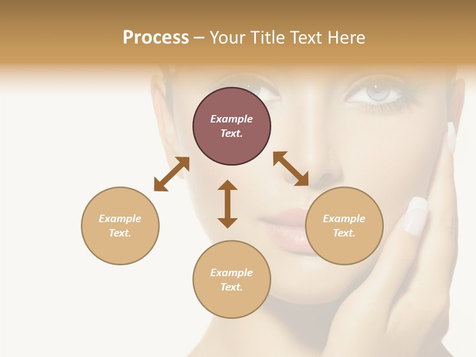 A Beautiful Woman With Blue Eyes And White Nails PowerPoint Template