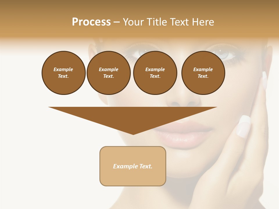 A Beautiful Woman With Blue Eyes And White Nails PowerPoint Template