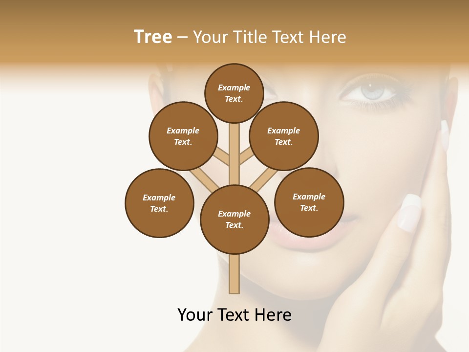 A Beautiful Woman With Blue Eyes And White Nails PowerPoint Template