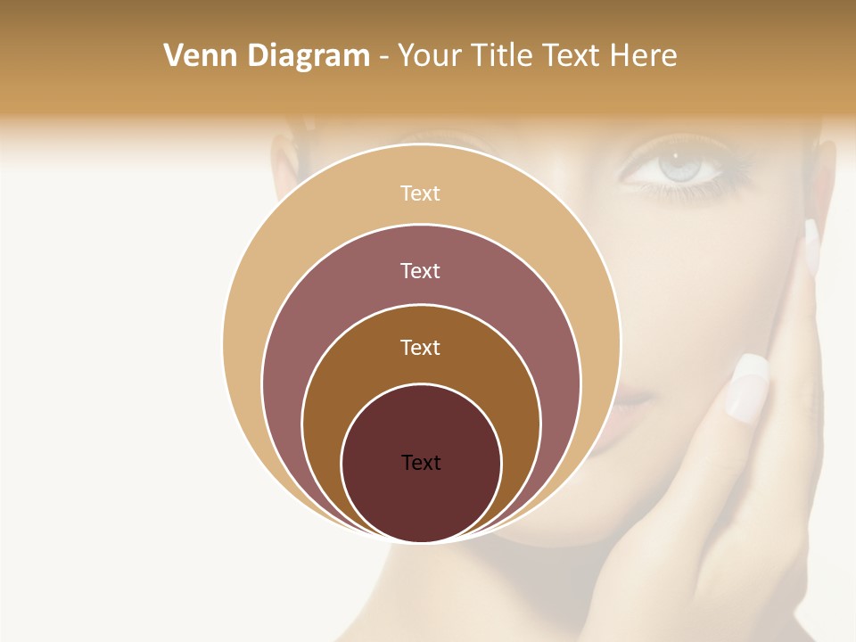 A Beautiful Woman With Blue Eyes And White Nails PowerPoint Template