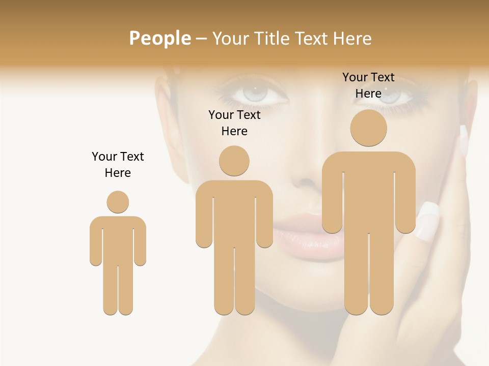 A Beautiful Woman With Blue Eyes And White Nails PowerPoint Template