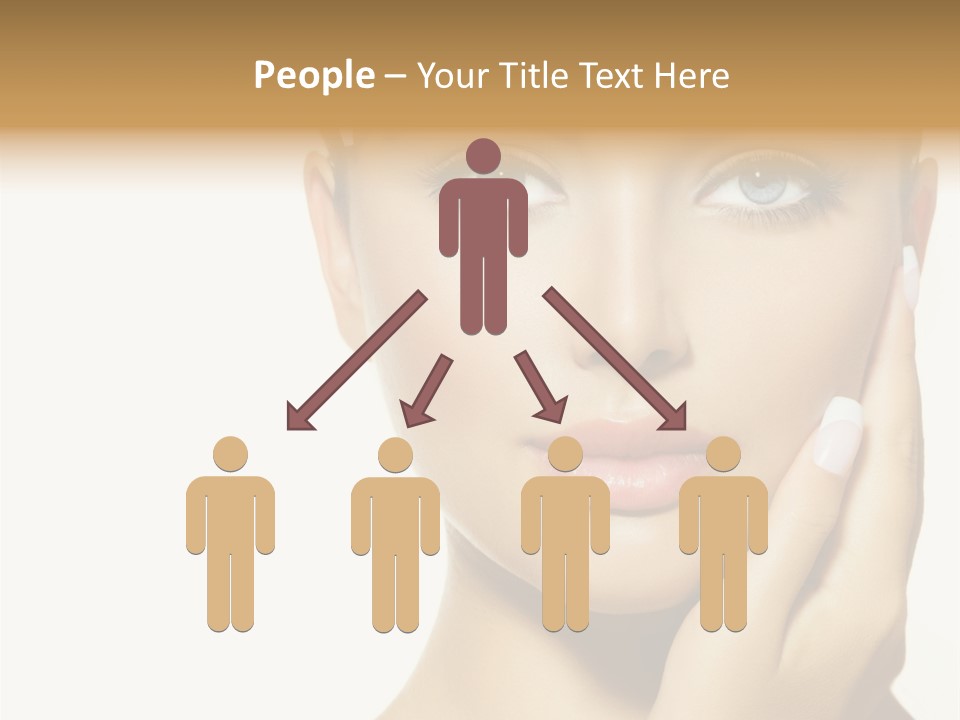 A Beautiful Woman With Blue Eyes And White Nails PowerPoint Template