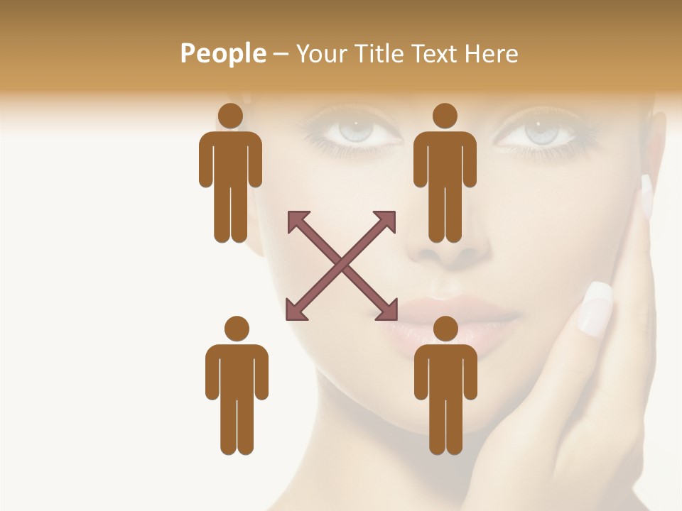 A Beautiful Woman With Blue Eyes And White Nails PowerPoint Template