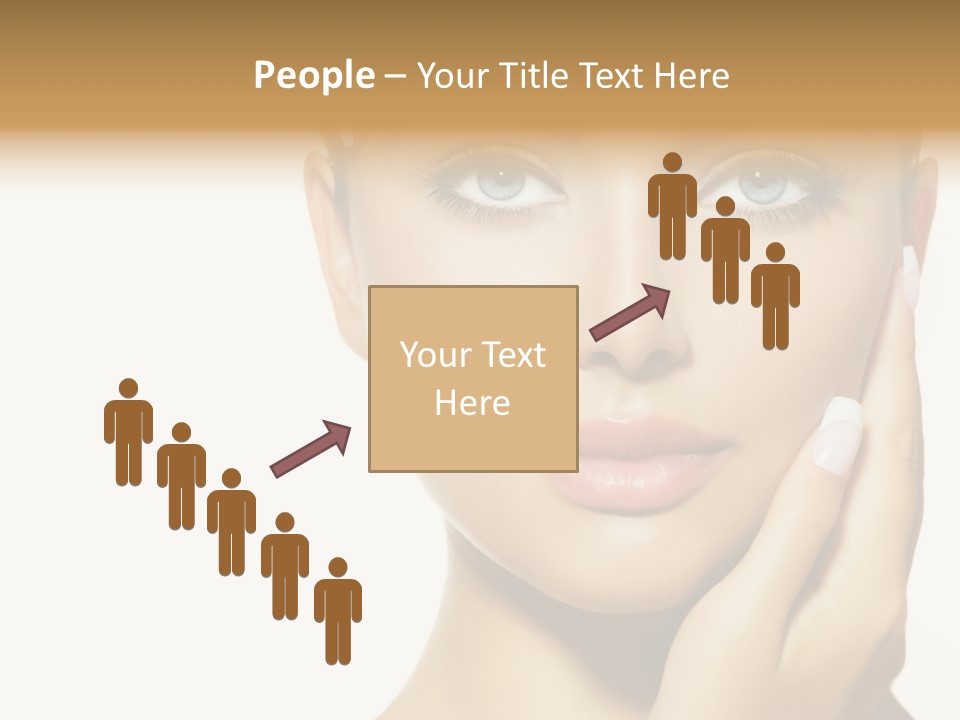 A Beautiful Woman With Blue Eyes And White Nails PowerPoint Template