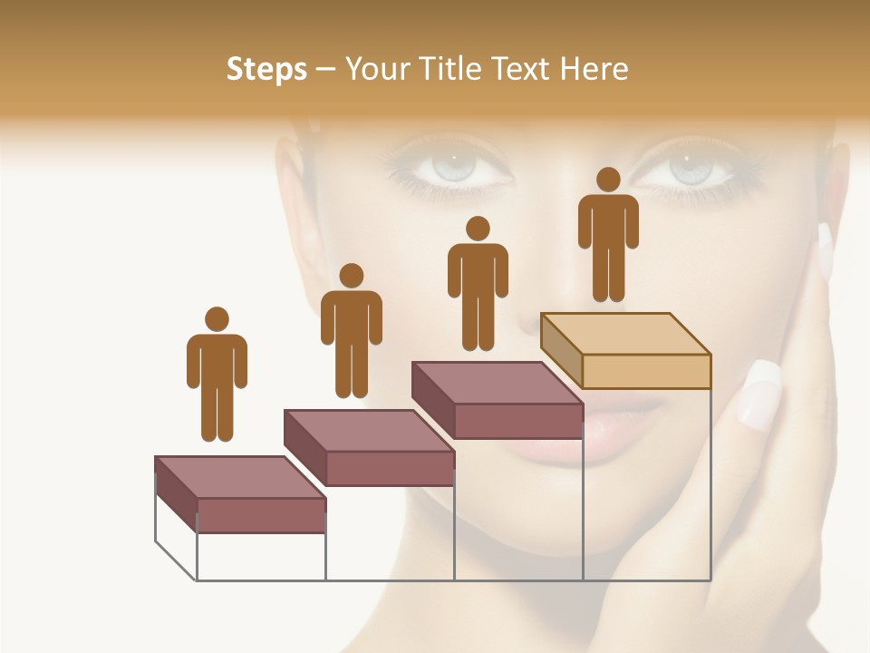 A Beautiful Woman With Blue Eyes And White Nails PowerPoint Template