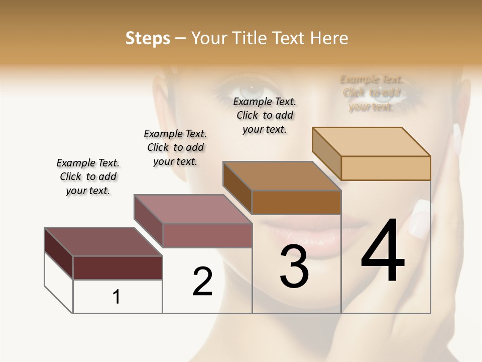 A Beautiful Woman With Blue Eyes And White Nails PowerPoint Template