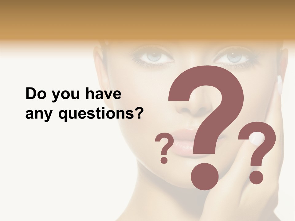 A Beautiful Woman With Blue Eyes And White Nails PowerPoint Template