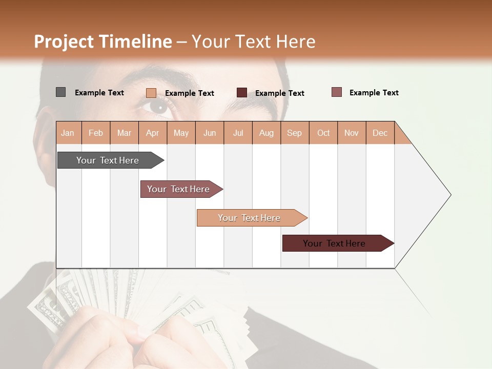 A Man Holding A Bunch Of Money In Front Of His Face PowerPoint Template