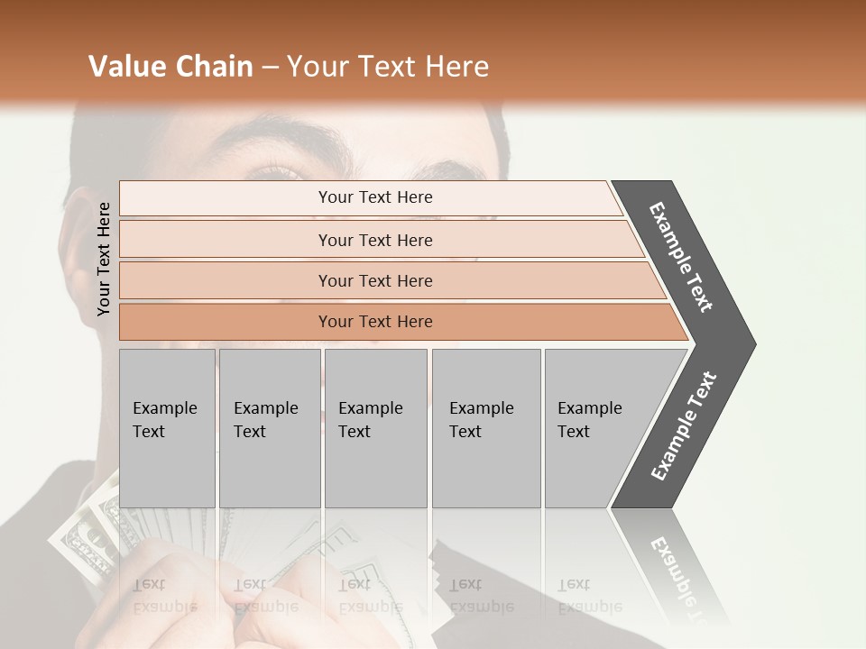 A Man Holding A Bunch Of Money In Front Of His Face PowerPoint Template