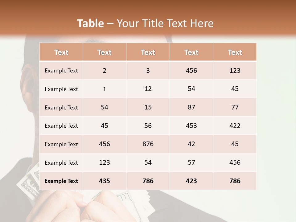 A Man Holding A Bunch Of Money In Front Of His Face PowerPoint Template