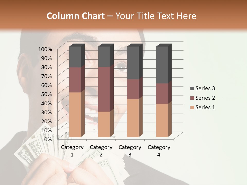 A Man Holding A Bunch Of Money In Front Of His Face PowerPoint Template