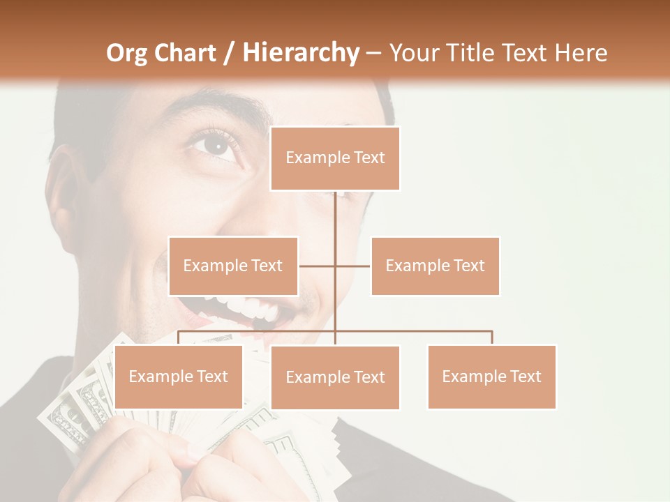 A Man Holding A Bunch Of Money In Front Of His Face PowerPoint Template