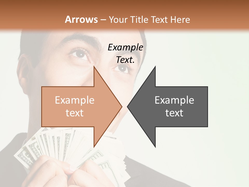 A Man Holding A Bunch Of Money In Front Of His Face PowerPoint Template