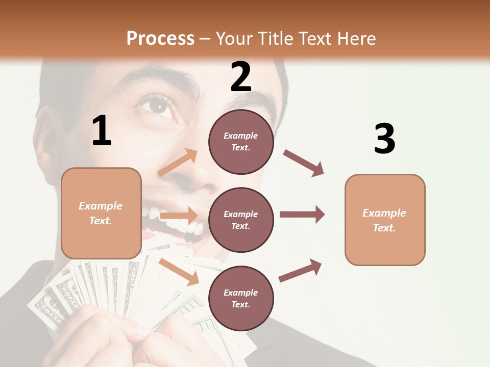 A Man Holding A Bunch Of Money In Front Of His Face PowerPoint Template