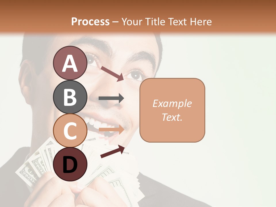 A Man Holding A Bunch Of Money In Front Of His Face PowerPoint Template