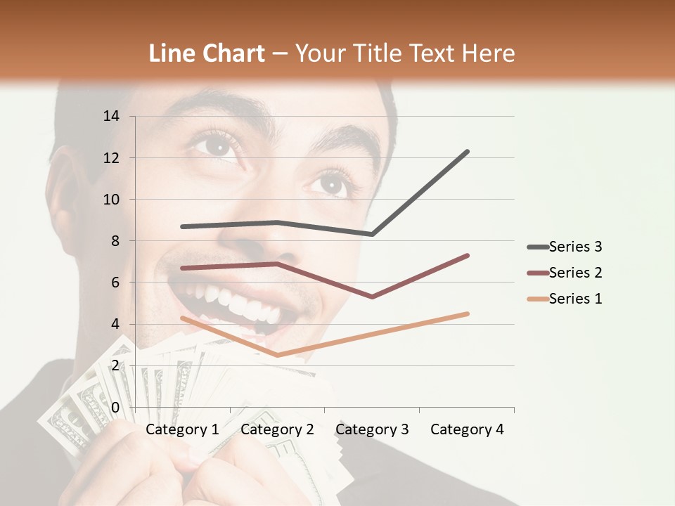 A Man Holding A Bunch Of Money In Front Of His Face PowerPoint Template