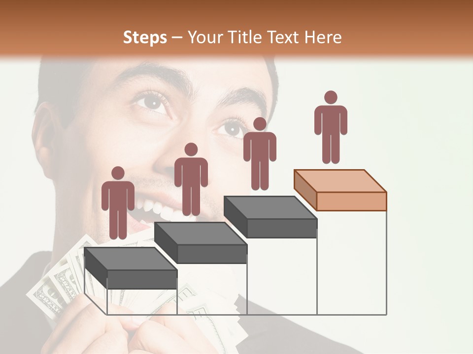 A Man Holding A Bunch Of Money In Front Of His Face PowerPoint Template