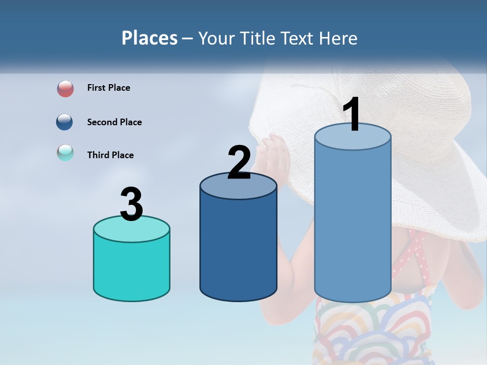 A Woman In A Hat On The Beach Powerpoint Template PowerPoint Template