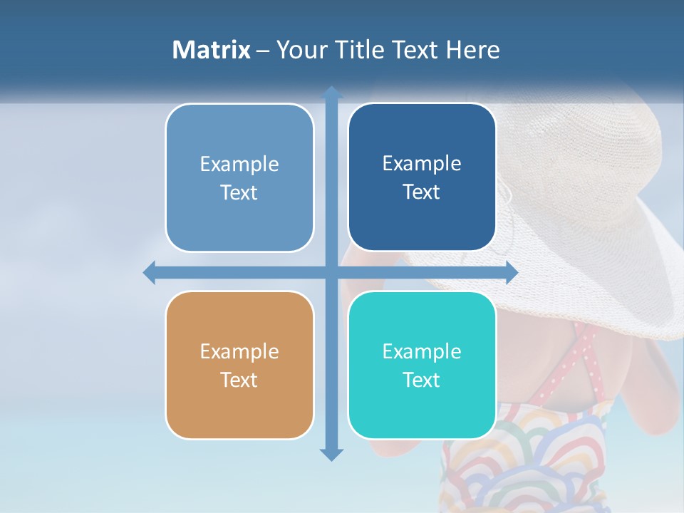 A Woman In A Hat On The Beach Powerpoint Template PowerPoint Template