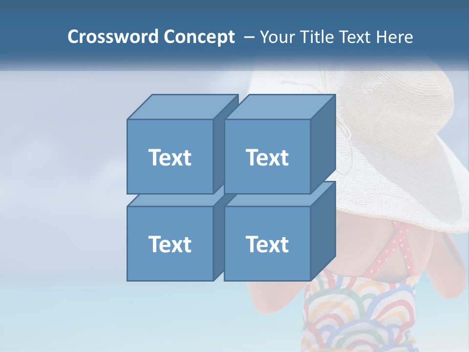 A Woman In A Hat On The Beach Powerpoint Template PowerPoint Template