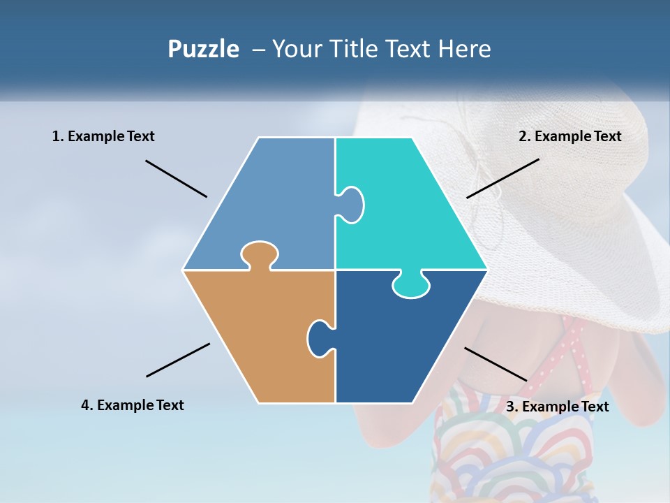 A Woman In A Hat On The Beach Powerpoint Template PowerPoint Template