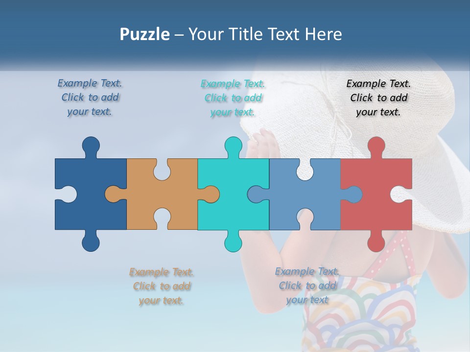 A Woman In A Hat On The Beach Powerpoint Template PowerPoint Template