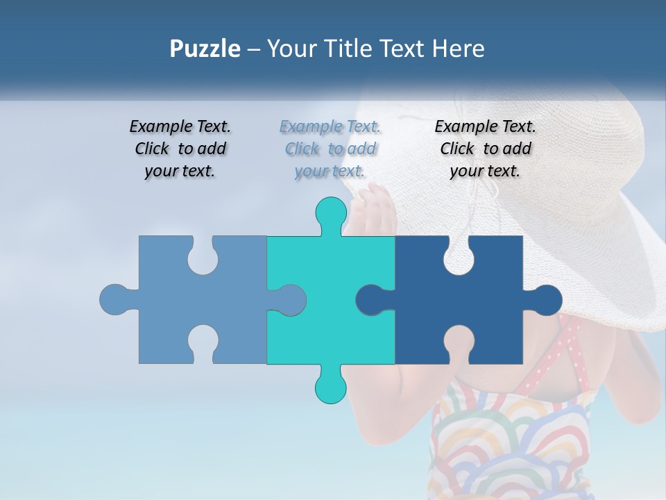 A Woman In A Hat On The Beach Powerpoint Template PowerPoint Template