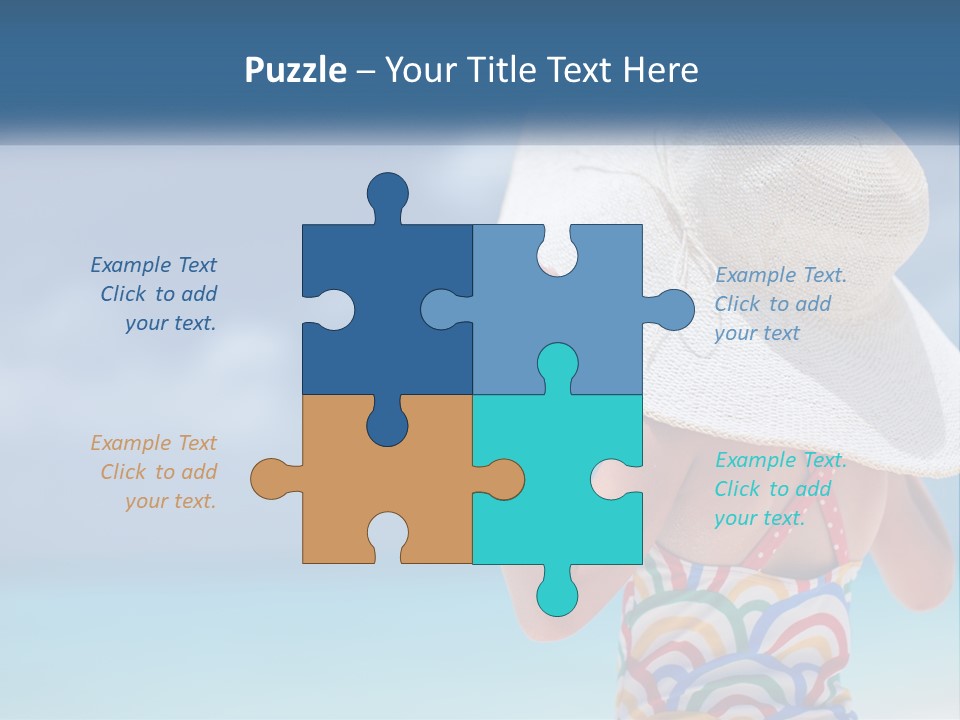 A Woman In A Hat On The Beach Powerpoint Template PowerPoint Template