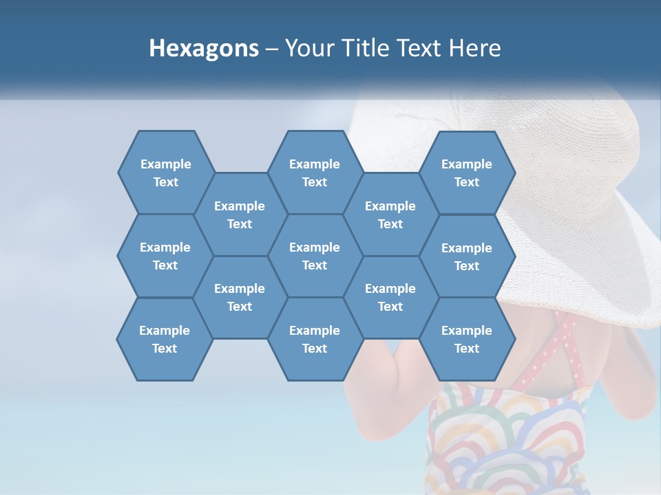 A Woman In A Hat On The Beach Powerpoint Template PowerPoint Template