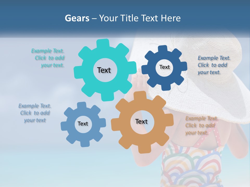 A Woman In A Hat On The Beach Powerpoint Template PowerPoint Template