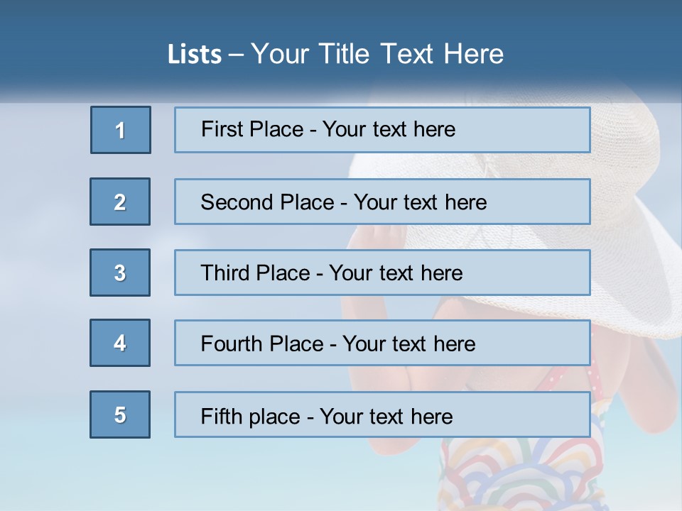 A Woman In A Hat On The Beach Powerpoint Template PowerPoint Template