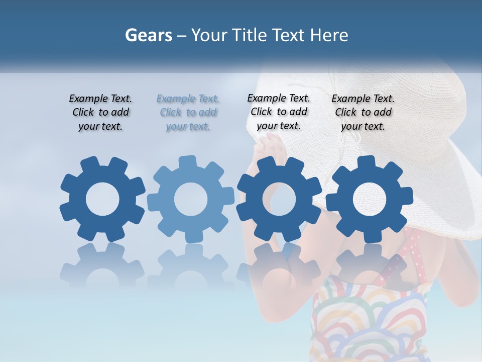 A Woman In A Hat On The Beach Powerpoint Template PowerPoint Template