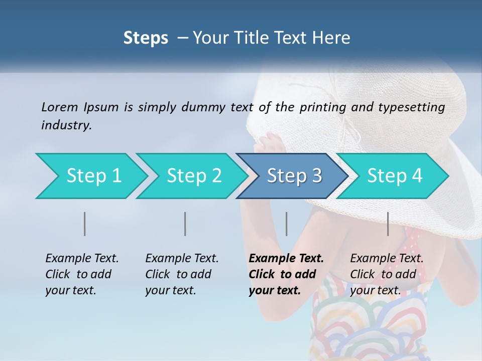 A Woman In A Hat On The Beach Powerpoint Template PowerPoint Template