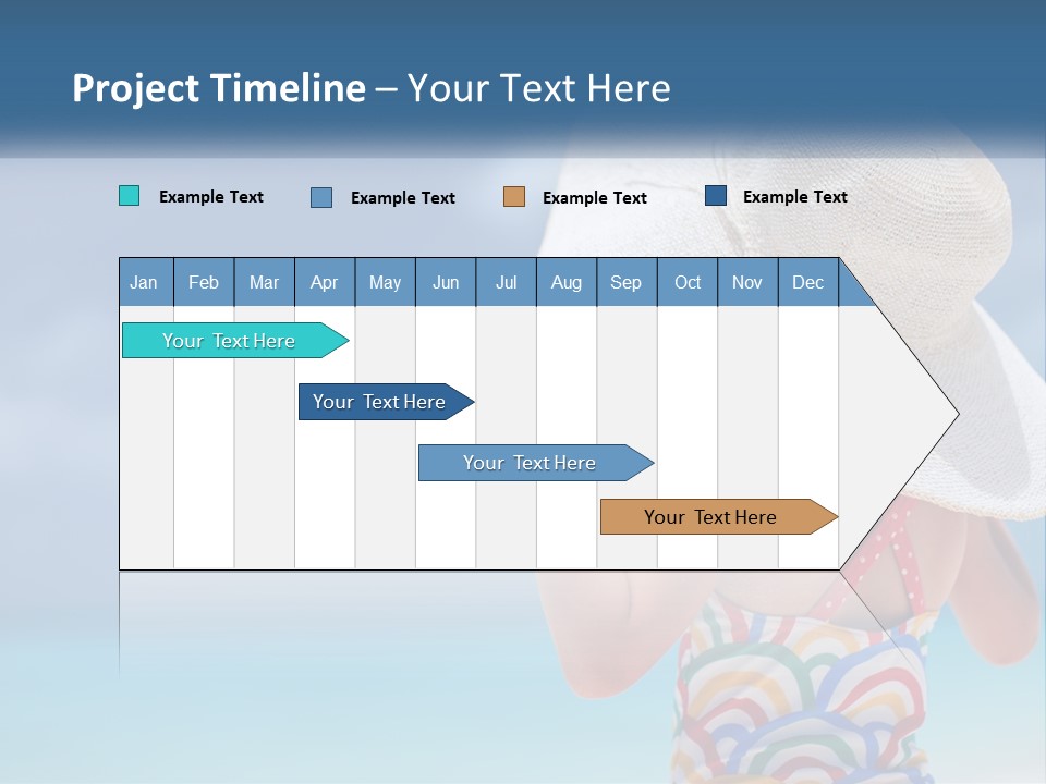 A Woman In A Hat On The Beach Powerpoint Template PowerPoint Template