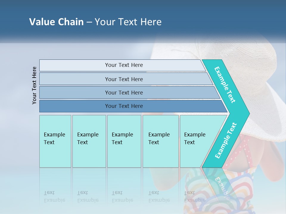 A Woman In A Hat On The Beach Powerpoint Template PowerPoint Template