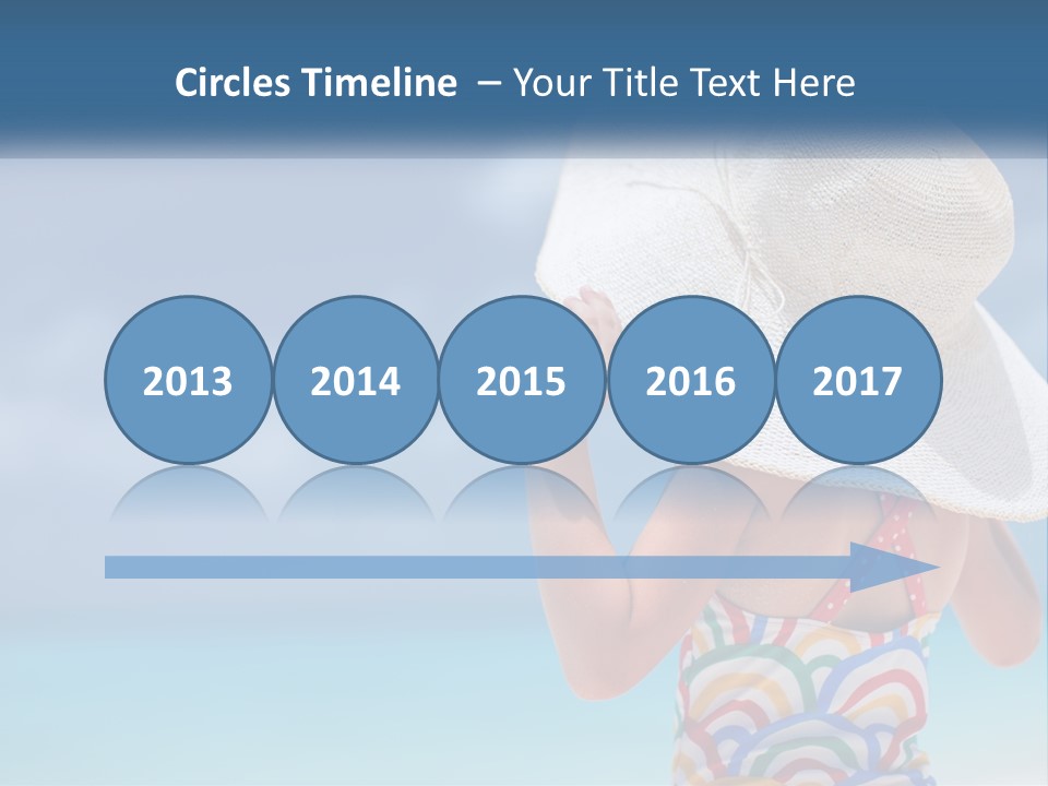 A Woman In A Hat On The Beach Powerpoint Template PowerPoint Template